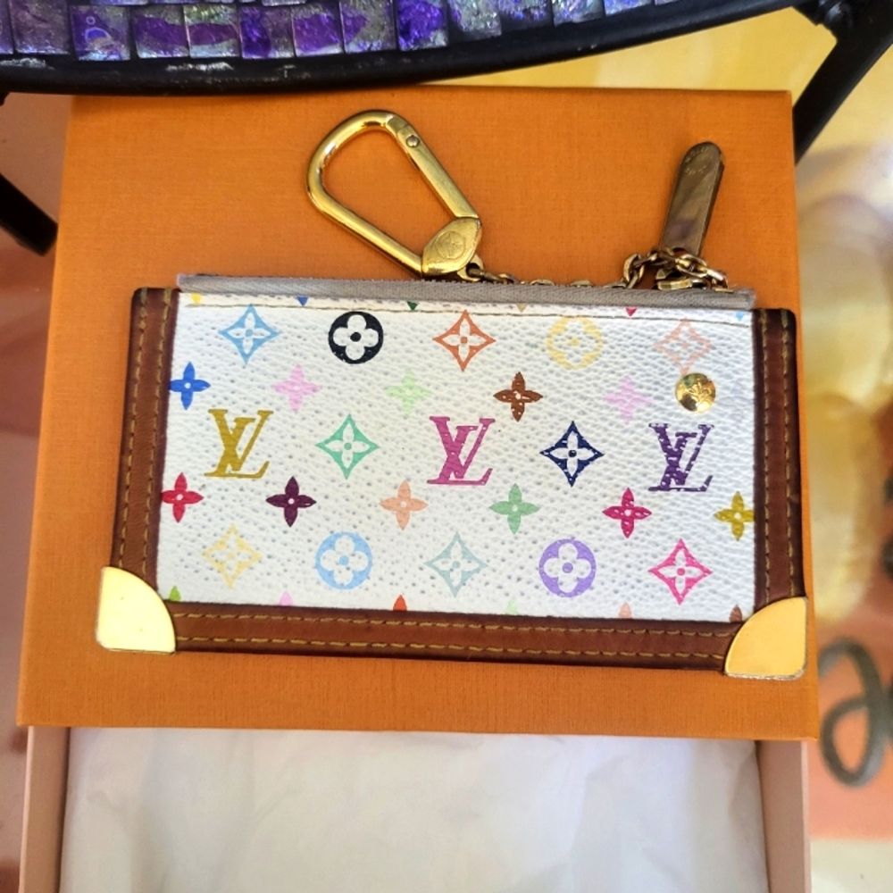 LOUIS VUITTON Limited Edition Monogram Multicolor pochette Cles/pouch